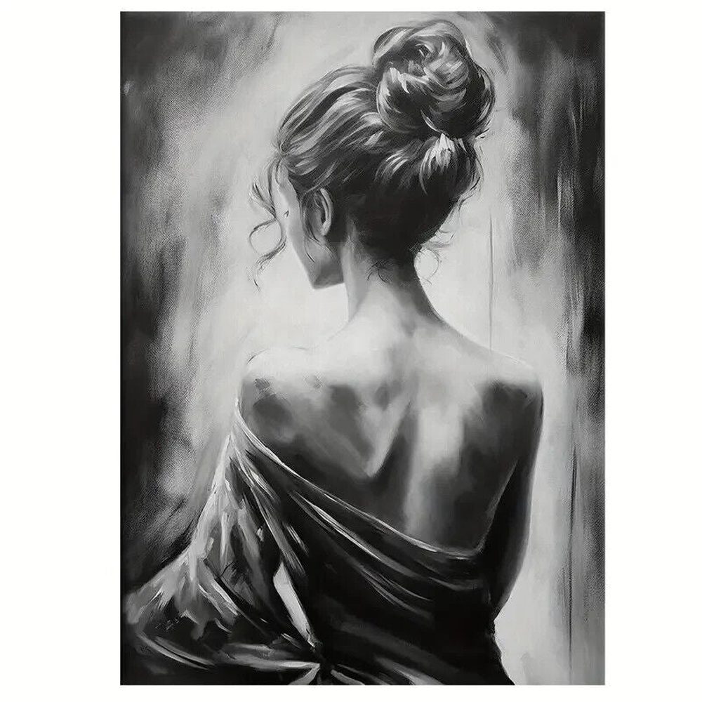 Black & White Women Body Art Canvas Print 12" x 16" Stunning! NEW! Home & Garden:Home Décor:Posters & Prints Style Your Walls
